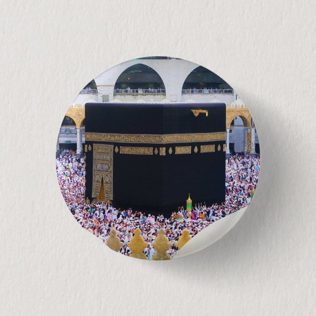Hajj Mubarak Heilige Kaaba Mecca Islamische Devova Button (Vorderseite)