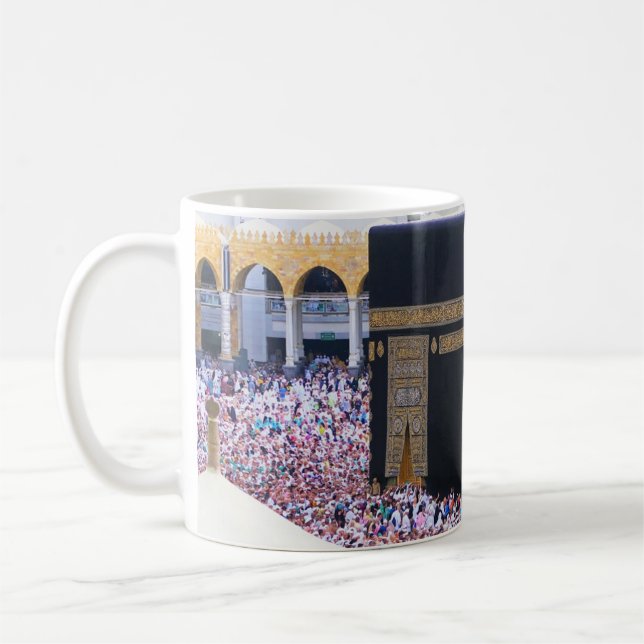 Hajj Mubarak Heilige Kaaba Mecca Islamische Devova Kaffeetasse (Links)