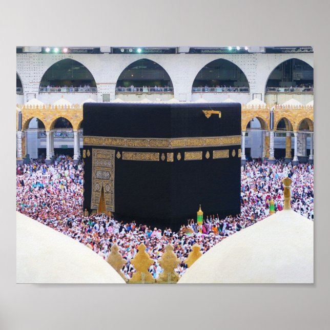 Hajj Mubarak Heilige Kaaba Mecca Islamische Devova Poster (Vorne)