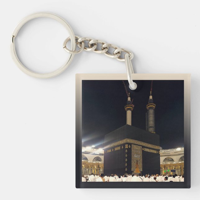 Hajj Pilgrims in Fajr, Kaaba, Mekka, Saudi-Arabien Schlüsselanhänger (Vorderseite)