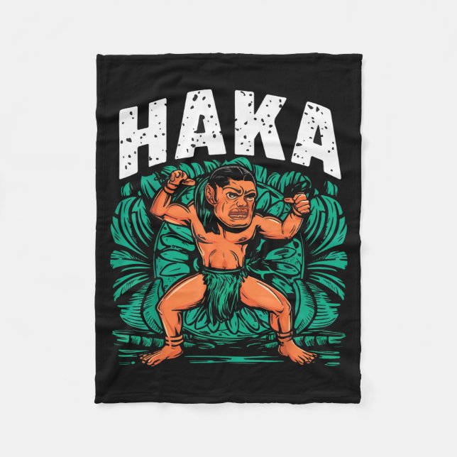 Haka Dance Funny Maori Dance Culture Outfit  Fleecedecke (Vorderseite)
