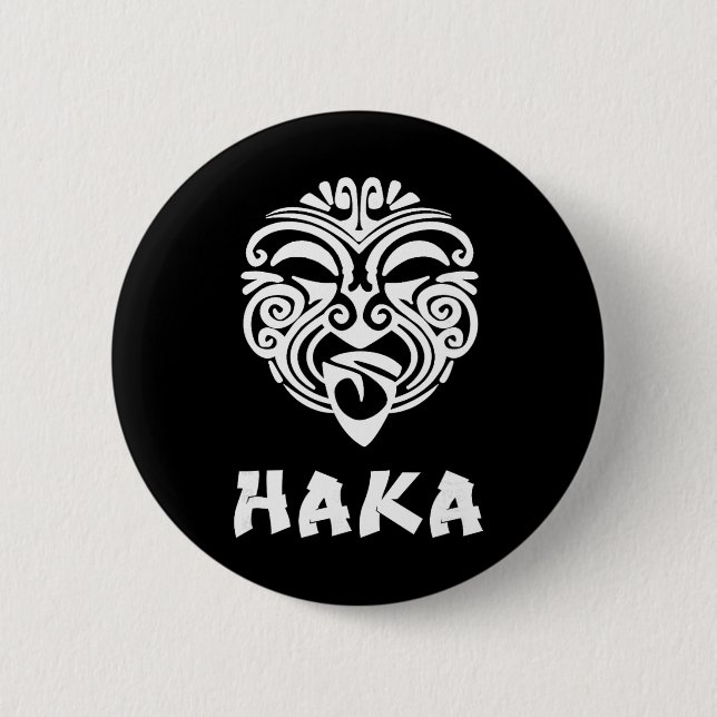 Haka New Zealand Rugby Fans Maori Haka Dance  Button (Vorderseite)