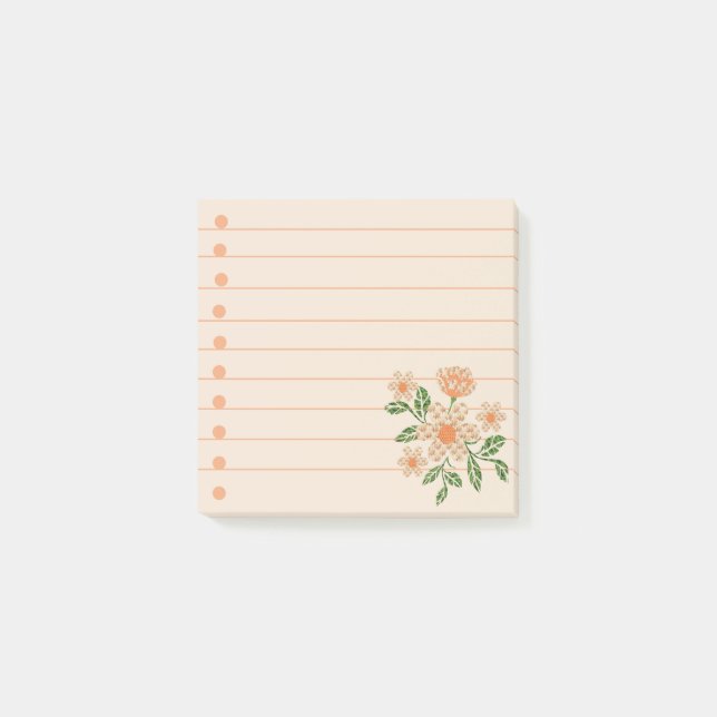 Häkel-Effekt Blumen Post-it Klebezettel (Vorderseite)