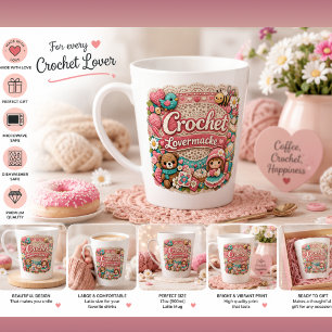 Häkel-Liebhaber-Latte-Mug   Süßes Häkel-Geschenk f Milchtasse