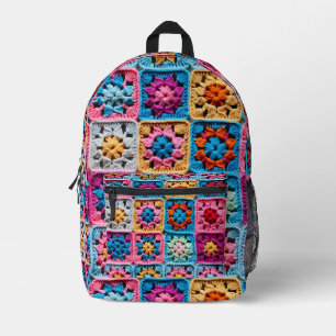 Häkel-Oma-Quadrat-Handwerk Bedruckter Rucksack