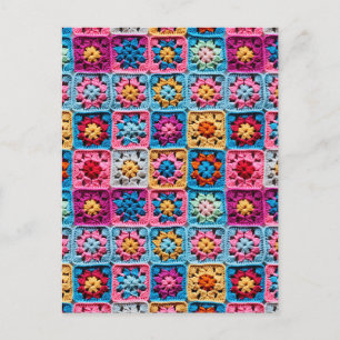Häkel-Oma-Quadrat-Handwerk Postkarte
