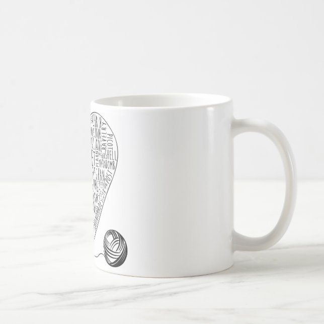 Häkelarbeit fasst Tasse ab (Rechts)
