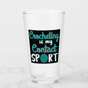 Häkelarbeit ist mein Kontaktsport Glas
