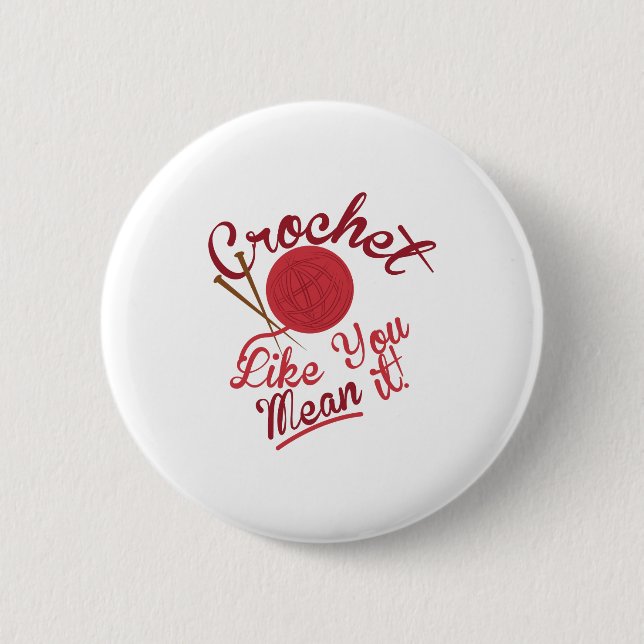 Häkelarbeit-Strick Button (Vorderseite)