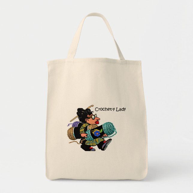 Häkelarbeit-y Dame Eco Tote Tragetasche (Vorne)