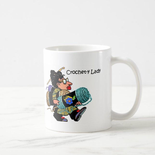 Häkelarbeit-y Dame Mug Tasse (Rechts)