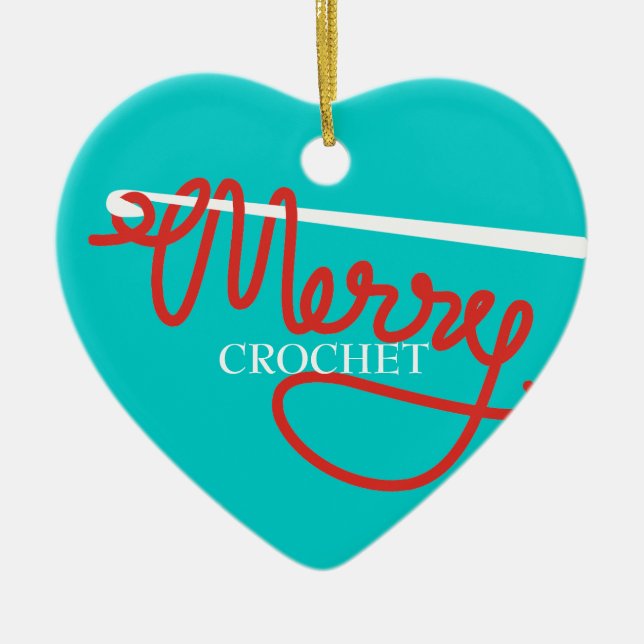 Häkelarbeithaken Garnbaumverzierung froher Keramikornament (Vorne)