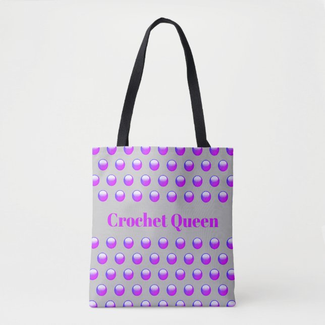 Häkeldronning Violette Punkte Geometrisch (Vorderseite)