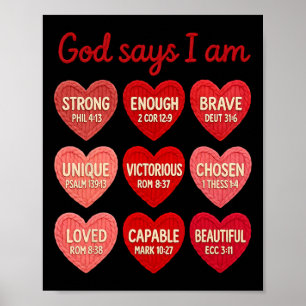Häkelgarn Gott sagt, ich bin christliches Candy He Poster