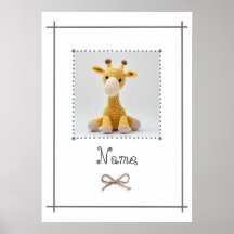 Häkelgiraffe Babyzimmer Minimalistische Wandkunst