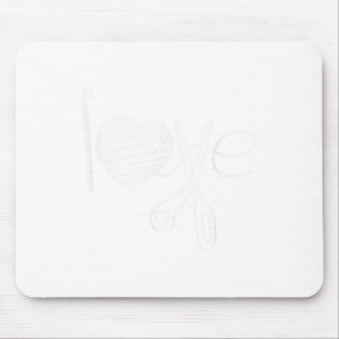 Häkelliebe Häkeln Herz Garn Stricken Ich liebe Häk Mousepad