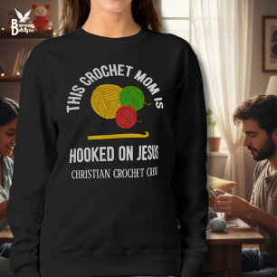 HÄKELMUTTER AN JESUS GEHÄKELT Häkel-Crew Sweatshirt