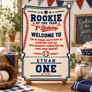 Häkeln Baseball-Ticket 1. Geburtstag Baby Junge Banner