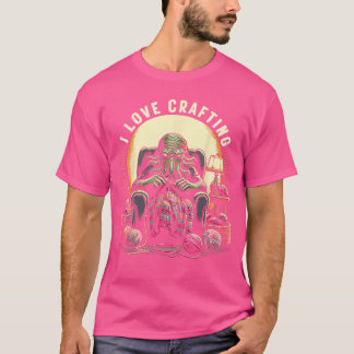 Häkeln Cthulhu Ich liebe Handarbeit Lustiger kosmi T-Shirt