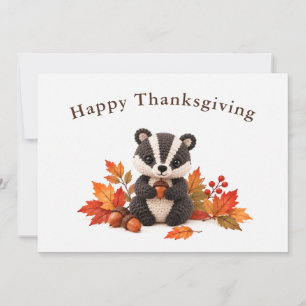 Häkeln Dachs Happy Thanksgiving Mitteilungskarte