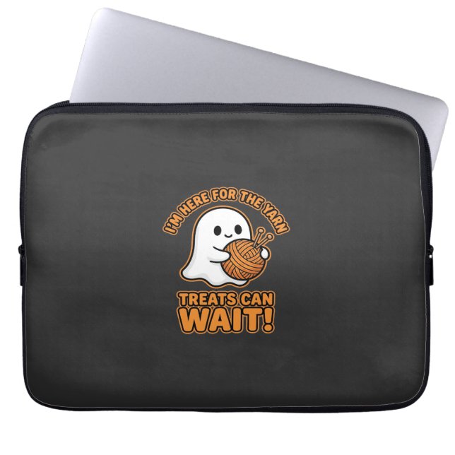Häkeln Geister Garn Halloween Design Laptopschutzhülle (Vorderseite)