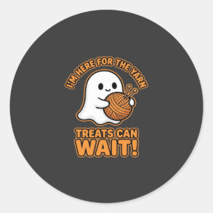 Häkeln Geister Garn Halloween Design Runder Aufkleber