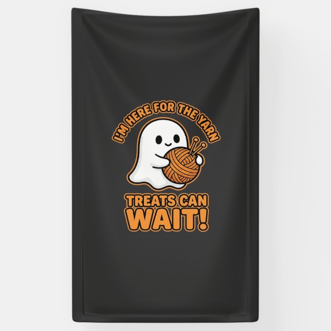 Häkeln Ghost Garn Halloween Design Banner (Vertikal)