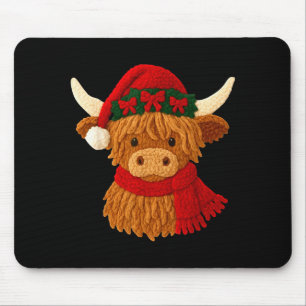 Häkeln Hochland Kuh Weihnachten Winter Mädchen Kin Mousepad