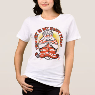 Häkeln Ist Mein Glücksort – Fröhliche Oma Tri-Blend Shirt
