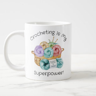Häkeln ist meine Superkraft Personalisiert Jumbo-Tasse