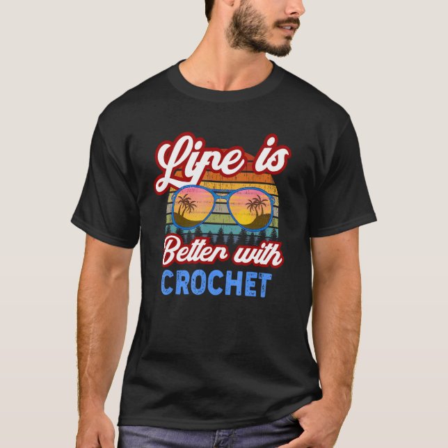Häkeln   Mit Häkeln  Sagen T-Shirt (Vorderseite)