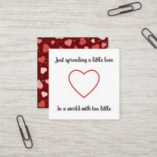 Häkeln Sie Herz-Anhänger, der Liebe Karma-Karten v Quadratische Visitenkarte