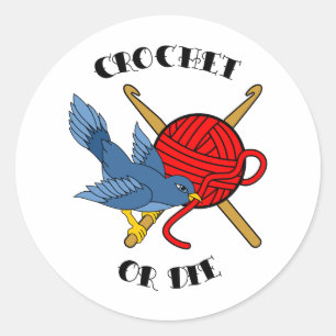 Häkeln Sie oder die Tätowierung Runder Aufkleber