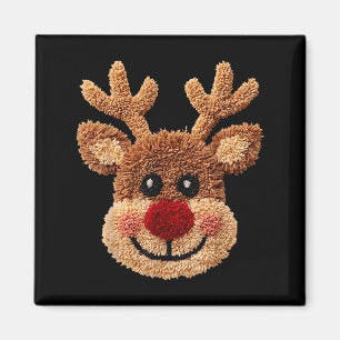 Häkeln Sie Rentier Gesicht Frohe Weihnachten Mädch Magnet