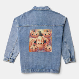 Häkeln Sie süßen Kürbis Jeansjacke