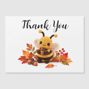 Häkelnde Hummel Herbst Dankeschön Magnetkarte