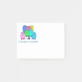 Häkeltafeln. Personalisierte Schafe und Garne Post-it Klebezettel