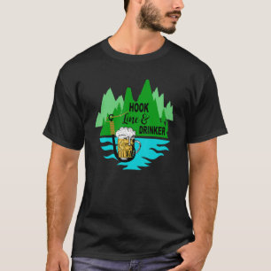 Haken Angel und Trinker lieben Angeln T-Shirt