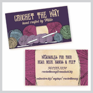 Haken aus handgezwirntem Kammhahn Visitenkarte