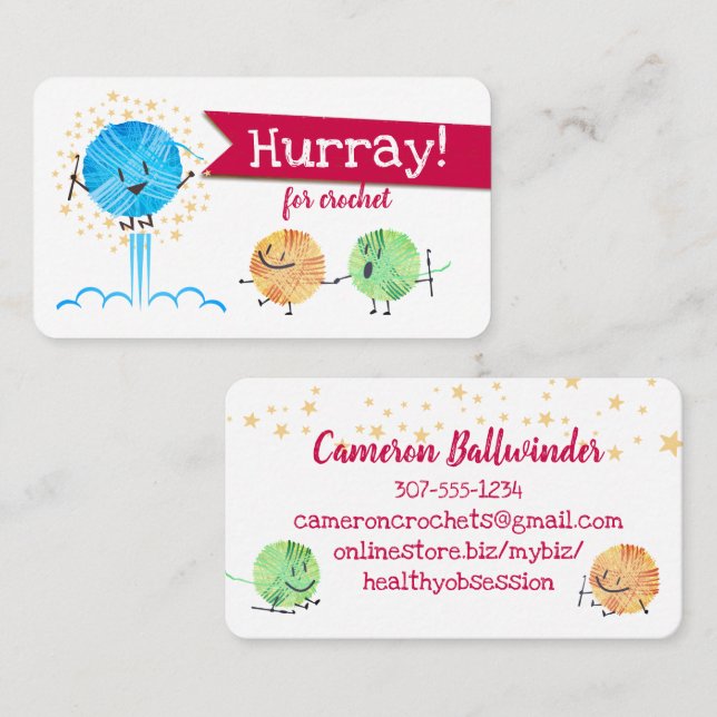 Haken aus niedlichem Springgreifer Visitenkarte (Vorne/Hinten)