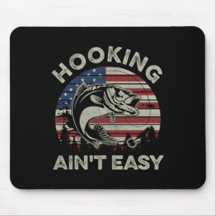 Haken ist nicht einfach Vintage lustig Angeln Fisc Mousepad