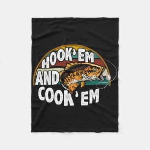 Haken Sie Sie Kochen Sie Fischliebhaber Vintage An Fleecedecke