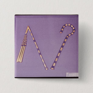 Haken und Dreschflegel, vom Grab von Tutankhamun Button