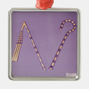 Haken und Dreschflegel, vom Grab von Tutankhamun Silbernes Ornament