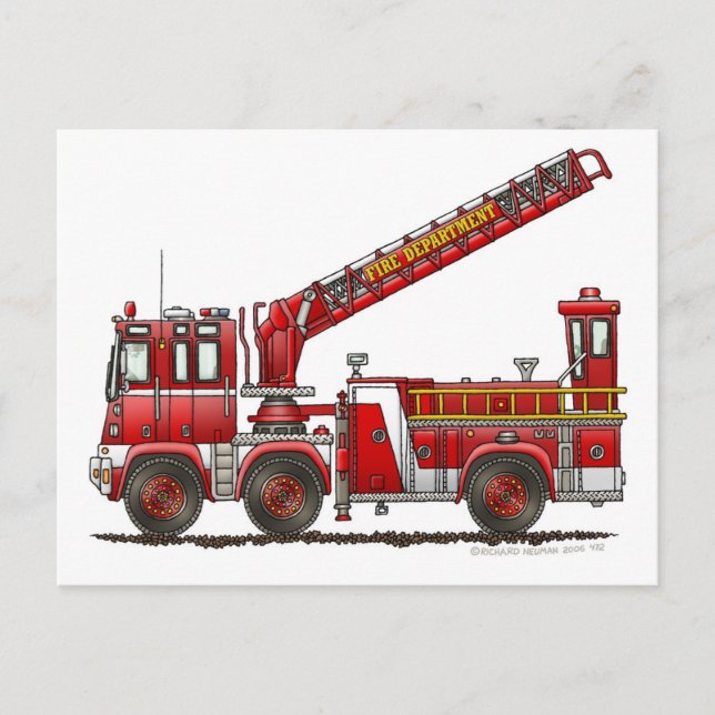 Haken- und Ladenfeuerwagen Postkarte (Vorderseite)