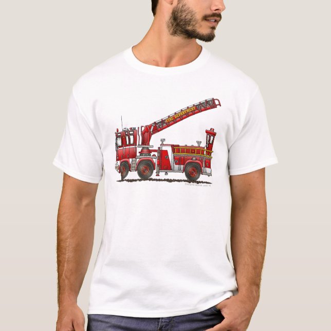Haken-und Leiter-Löschfahrzeug T-Shirt (Vorderseite)