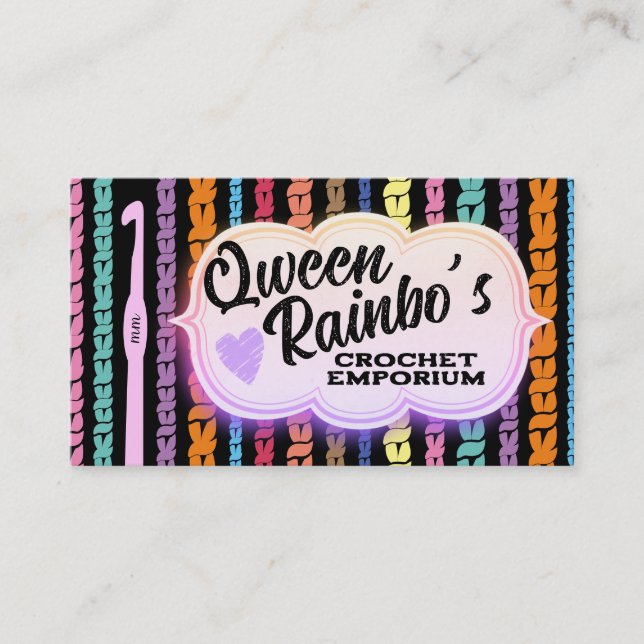 Hakenheftnähte mit bunten Nähten Visitenkarte (Vorderseite)