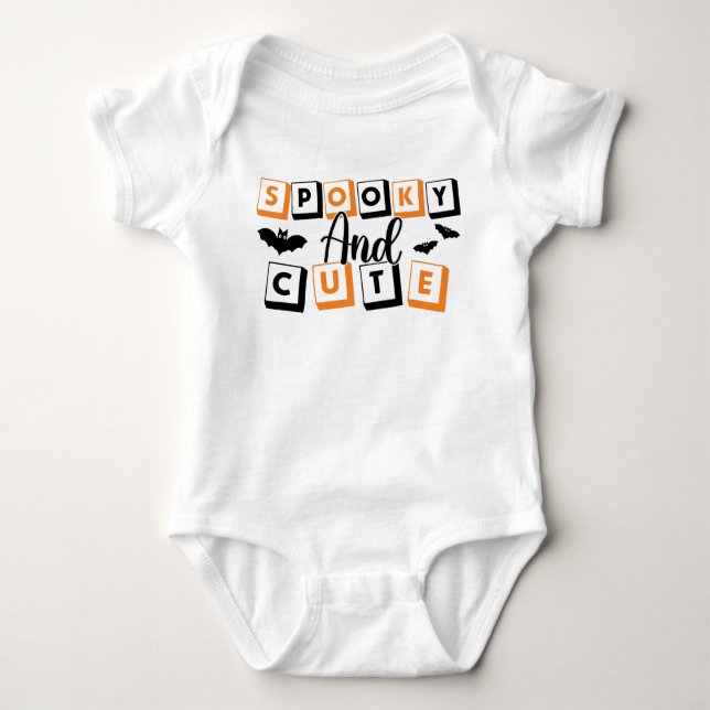 Hakenkreuz und niedliche Typografie-Halloween Baby Strampler (Vorderseite)