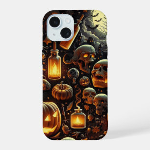Hakenkürbis, Fledermäuse, Bäume, Kürbiskins iPhone 15 Hülle