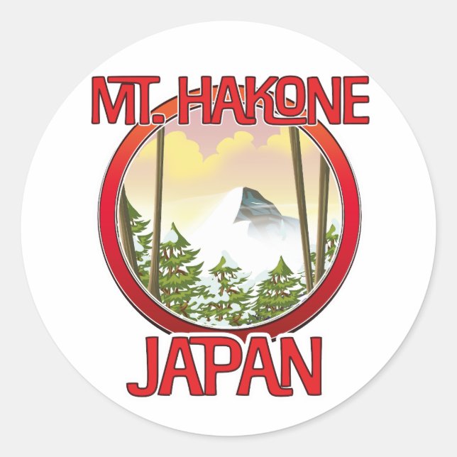 Hakone Japan Runder Aufkleber (Vorderseite)
